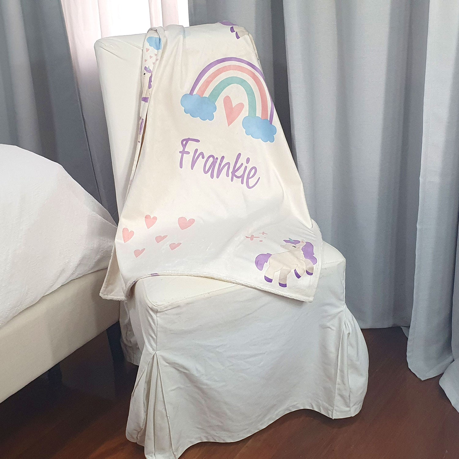 Personalised Named Baby Blankets Blue Mink Blue mink